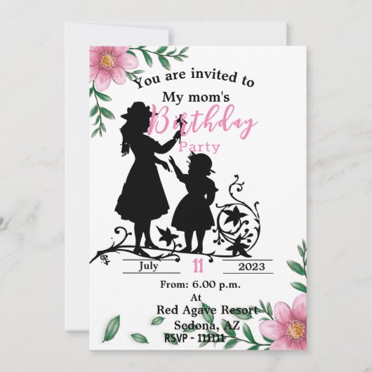 Invitation pour l'anniversaire de maman (Devant)