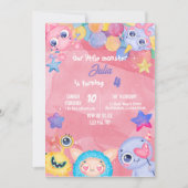 Invitation pour l'anniversaire de monstre mignon (Devant)
