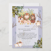 Invitation pour l'anniversaire de naissance de béb (Dos)