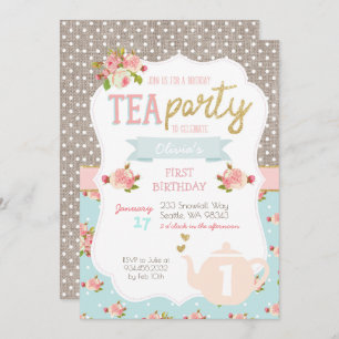 Invitation pour l'anniversaire de Tea Party