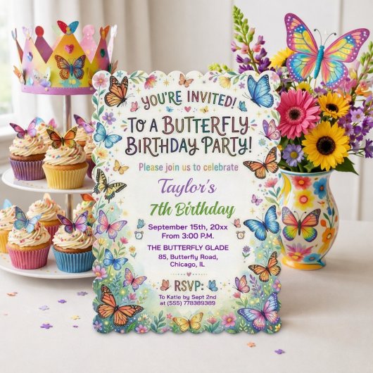 Invitation pour l'anniversaire des 7 ans de papill