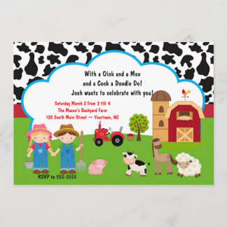 Invitation pour l'anniversaire des animaux de ferm