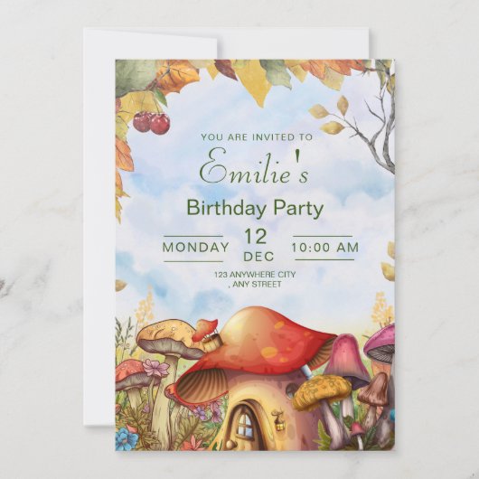 Invitation pour l'anniversaire des bois, Champigno (Devant)