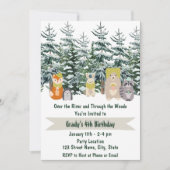 Invitation pour l'anniversaire des bois d'hiver (Devant)