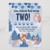 Invitation pour l'anniversaire des bois d'hiver (Devant / Derrière)
