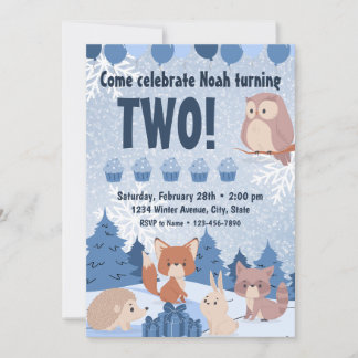 Invitation pour l'anniversaire des bois d'hiver