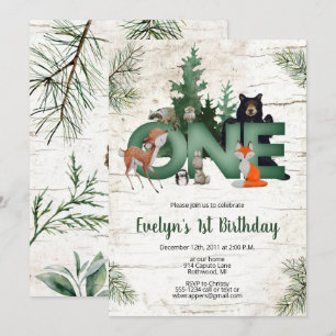Invitation pour l'anniversaire des bois d'hiver -