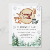 Invitation pour l'anniversaire des bois d'hiver (Devant)