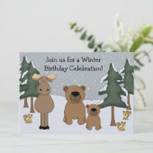 Invitation pour l'anniversaire des bois d'hiver (Debout devant)