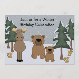 Invitation pour l'anniversaire des bois d'hiver