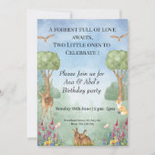 Invitation pour l'anniversaire des bois - Forêt ju (Devant)