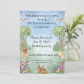 Invitation pour l'anniversaire des bois - Forêt ju (Debout devant)