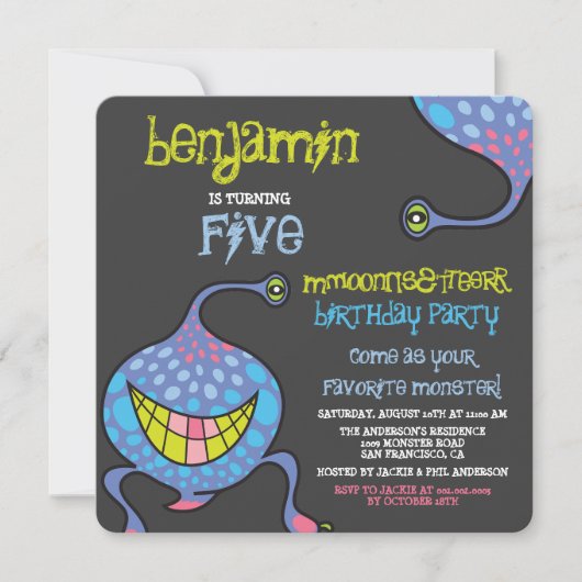 Invitation pour l'anniversaire des enfants avec un (Devant)