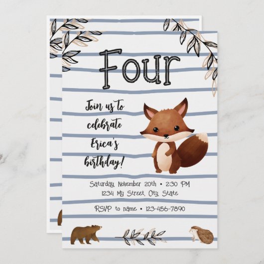 Invitation pour l'anniversaire des forêts et des é (Devant / Derrière)