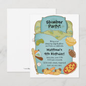 Invitation pour l'anniversaire des garçons en sac  (Devant / Derrière)