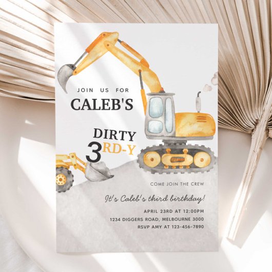 Invitation pour l'anniversaire Dirty 3RD-Y Constru