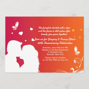 Invitation pour l'anniversaire du baiser des amour