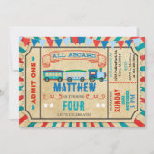 Invitation pour l'anniversaire du billet de train. (Devant)