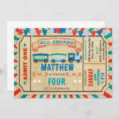 Invitation pour l'anniversaire du billet de train. (Devant / Derrière)