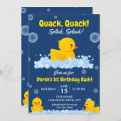 Invitation pour l'anniversaire du canard jaune (Devant / Derrière)
