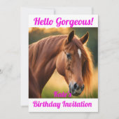 Invitation pour l'anniversaire du Cheval funky (Devant)