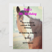 Invitation pour l'anniversaire du Cheval funky (Dos)