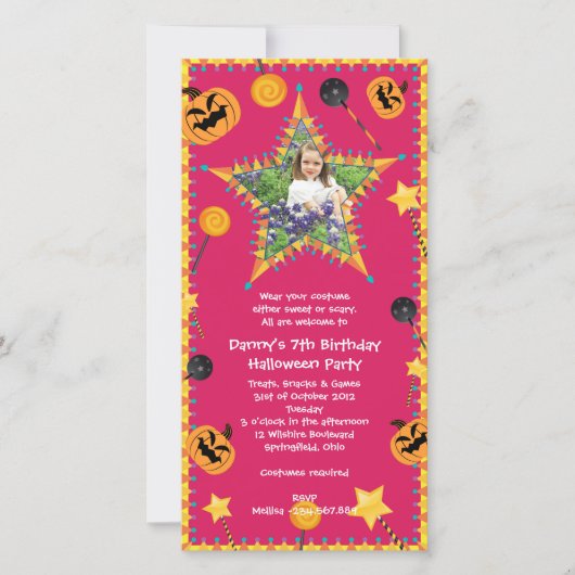 Invitation pour l'anniversaire du costume d'Hallow (Devant)