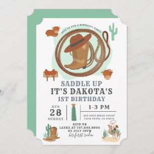 Invitation pour l'anniversaire du garçon Cowboy
