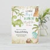 Invitation pour l'anniversaire du garçon Dinosaur (Debout devant)