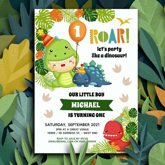 Invitation pour l'anniversaire du garçon Dinosaur
