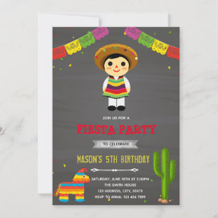 Invitation pour l'anniversaire du garçon mexicain