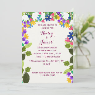 Invitation pour l'anniversaire du mariage