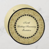 Invitation pour l'anniversaire du Mariage d'or (Devant / Derrière)
