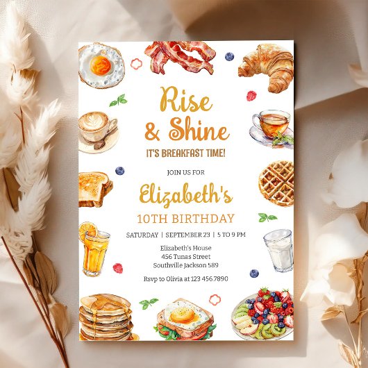 Invitation pour l'anniversaire du petit déjeuner B