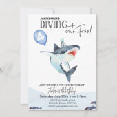 Invitation pour l'anniversaire du requin - Plongez (Devant)