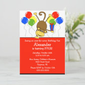 Invitation pour l'anniversaire du singe amusant (Debout devant)