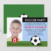 Invitation pour l'anniversaire du soccer photo de  (Devant / Derrière)