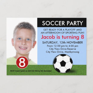 Invitation pour l'anniversaire du soccer photo de