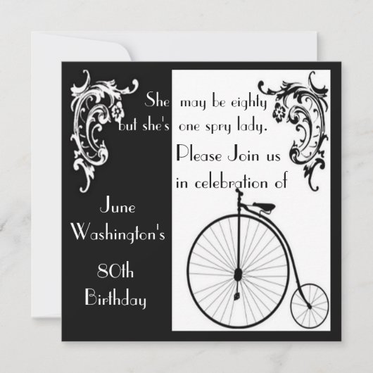 Invitation pour l'anniversaire du vieux vélo de mo (Devant)