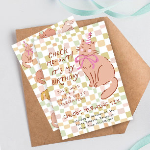 Invitation pour l'anniversaire d'un chat avec chat