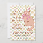 Invitation pour l'anniversaire d'un chat avec chat (Devant)