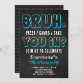 Invitation pour l'anniversaire d'un garçon, fête d (Devant / Derrière)