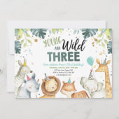 Invitation pour l'anniversaire d'un jeune animal s (Devant)