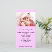 Invitation pour l'anniversaire d'une fille (Debout devant)