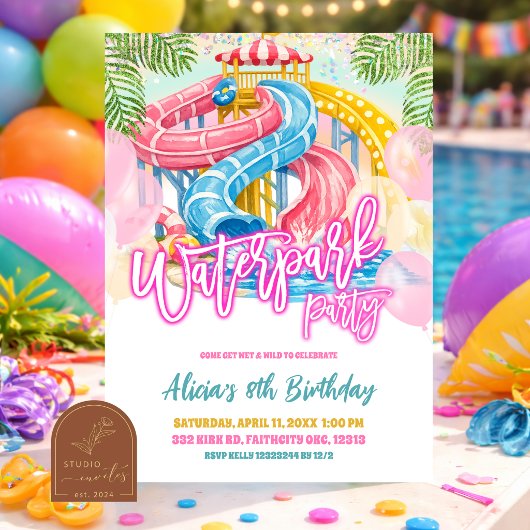 Invitation pour l'anniversaire d'une fille au parc