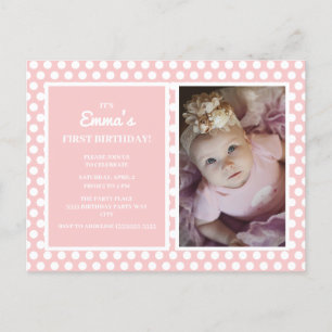 Invitation pour l'anniversaire d'une fille aux poi