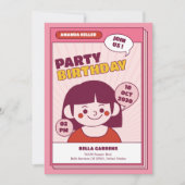 Invitation pour l'anniversaire d'une fille avec un (Devant)
