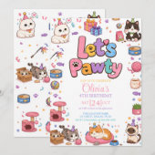 Invitation pour l'anniversaire d'une fille avec un (Devant / Derrière)