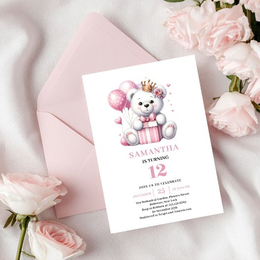 Invitation pour l'anniversaire d'une fille Ballons