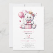 Invitation pour l'anniversaire d'une fille Ballons (Devant)
